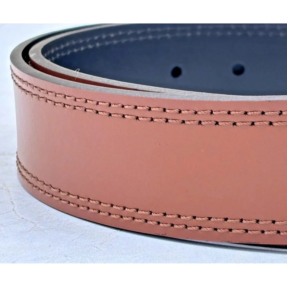 Daniel Cremieux Reversible Leather Belt Tan/Black Double Stitched Size 32/80 EUC